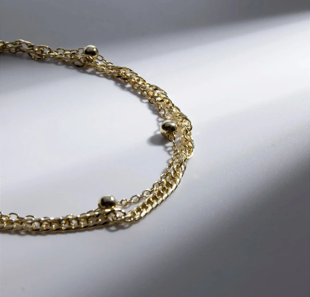 Pulseira Dupla Grumet Esferas