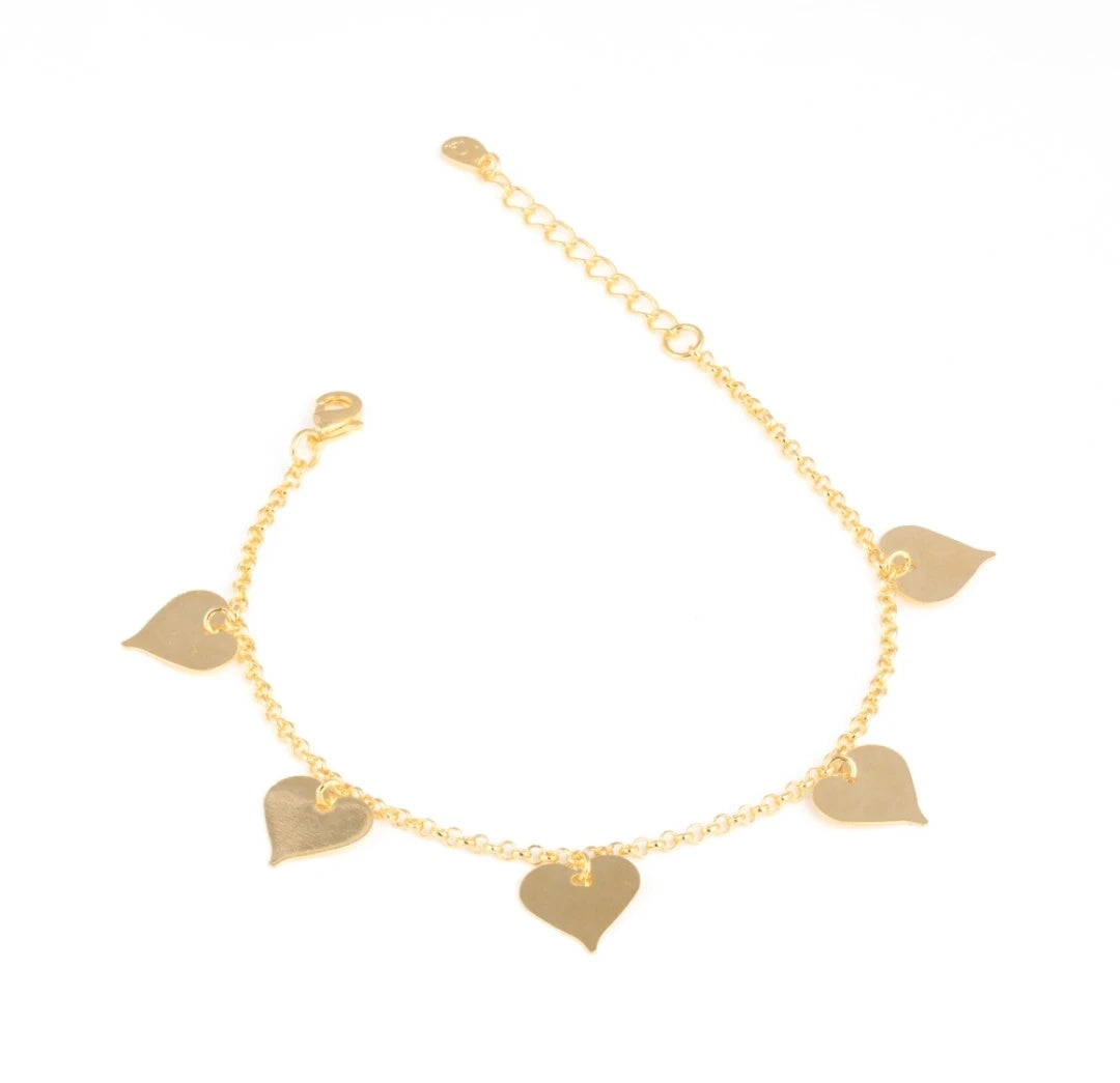 Pulseira Corações Alongados
