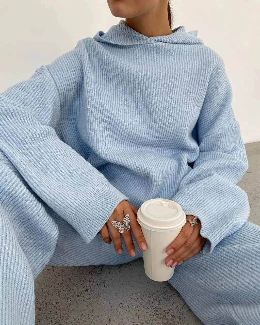 Conjunto moletom em tricot Karen