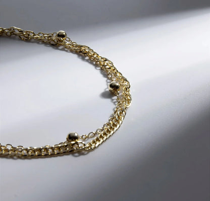 Pulseira Dupla Grumet Esferas