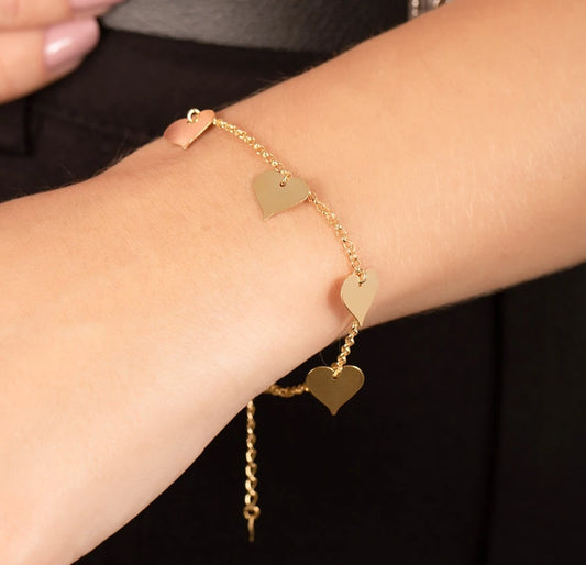 Pulseira Corações Alongados