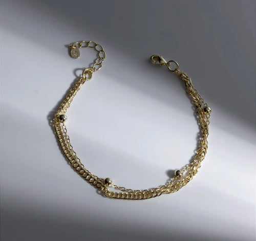 Pulseira Dupla Grumet Esferas
