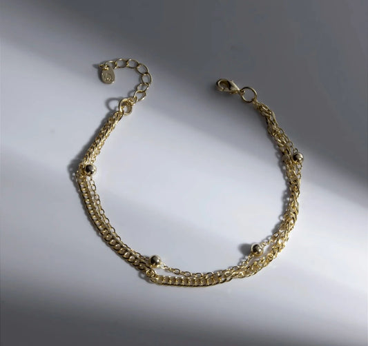 Pulseira Dupla Grumet Esferas