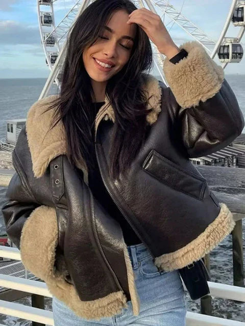 Jaqueta em Couro Lina